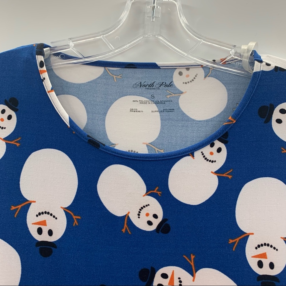 North Pole Trading Co Snowman Print Nightgown S - Picture 7 of 8